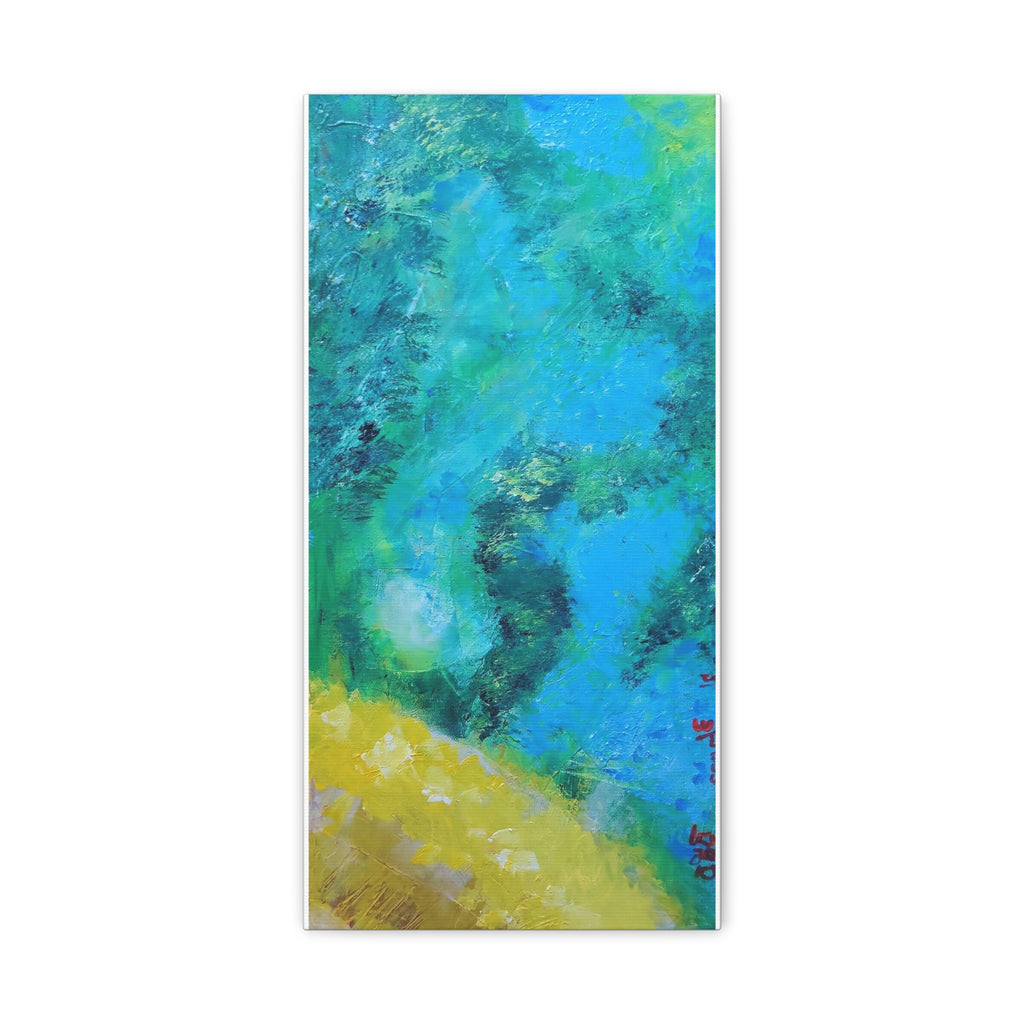 Sunshine- Matte Canvas Print — Blue & Turquoise Stretched Wall Art