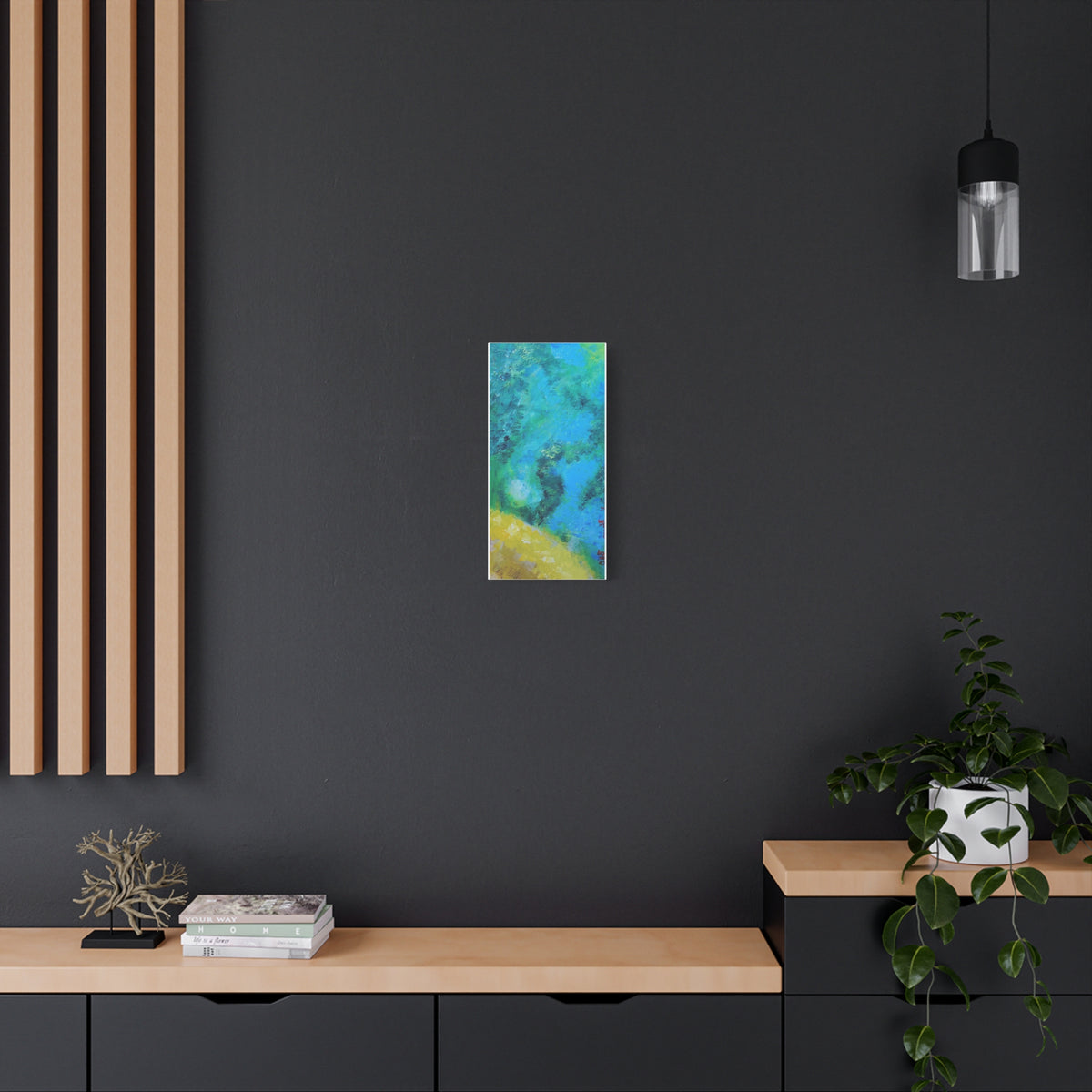 Sunshine- Matte Canvas Print — Blue & Turquoise Stretched Wall Art