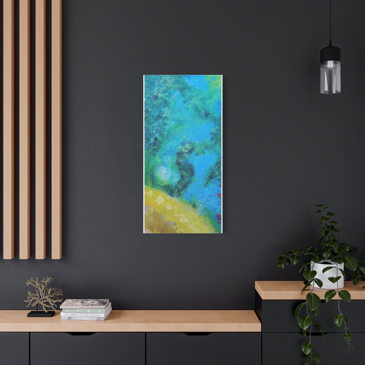 Sunshine- Matte Canvas Print — Blue & Turquoise Stretched Wall Art