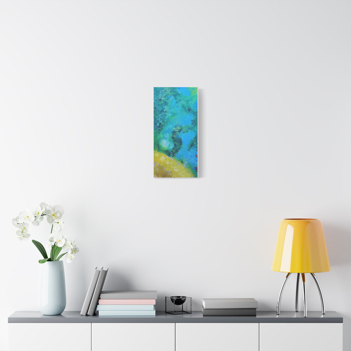 Sunshine- Matte Canvas Print — Blue & Turquoise Stretched Wall Art