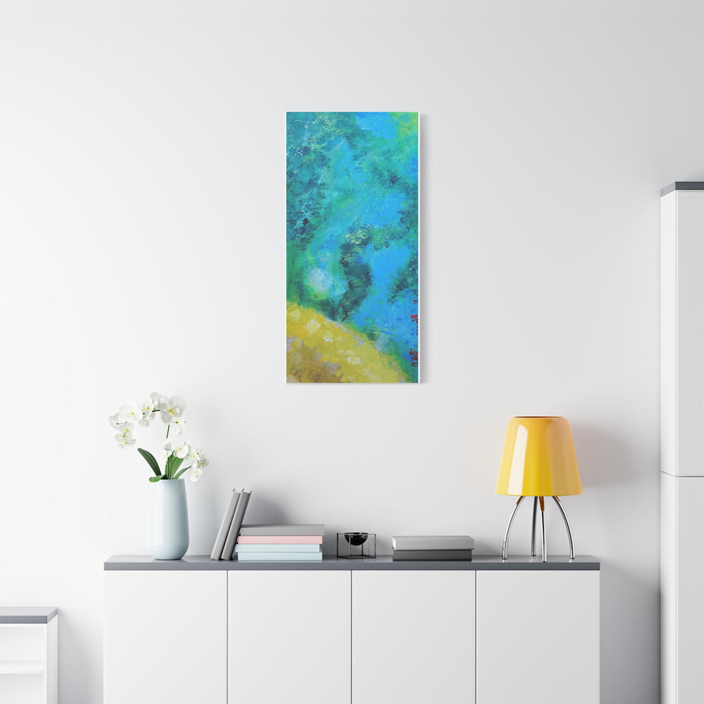 Sunshine- Matte Canvas Print — Blue & Turquoise Stretched Wall Art